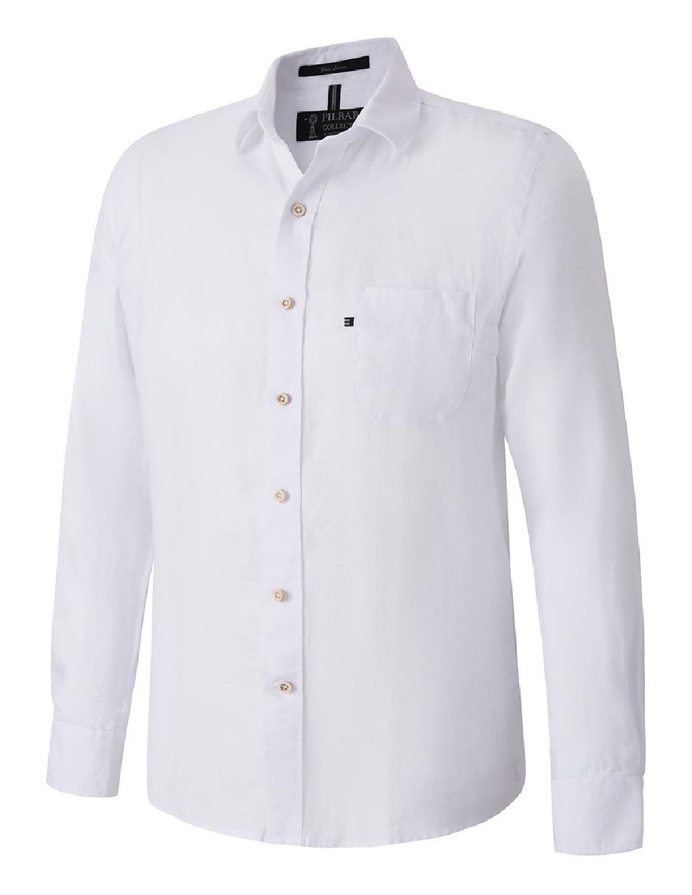 Ritemate Mens Pilbara Linen L/S Shirt (RMPC055) White