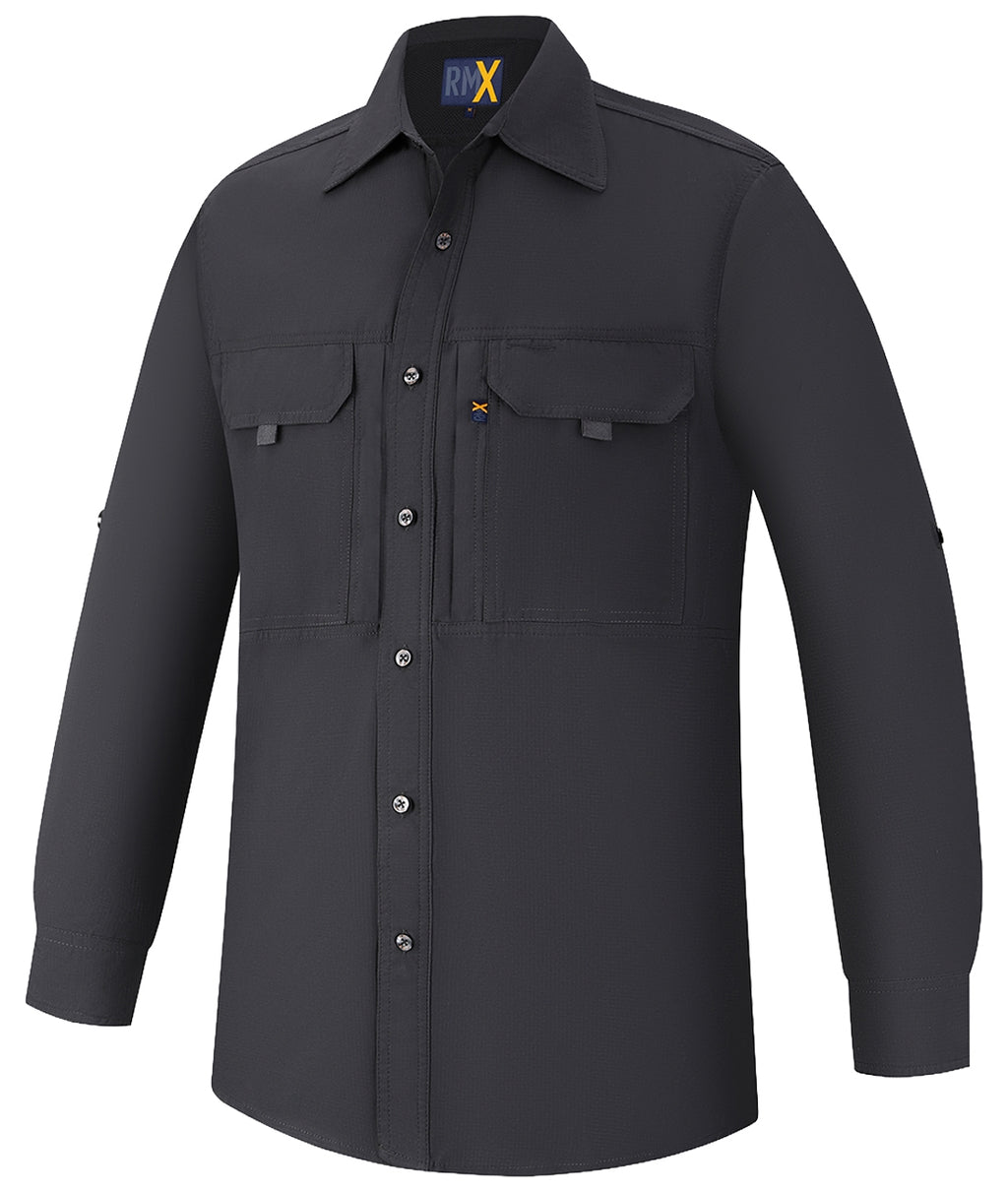 Ritemate Mens RMX Flexible Fit L/S Utility Shirt (RMX019) Charcoal