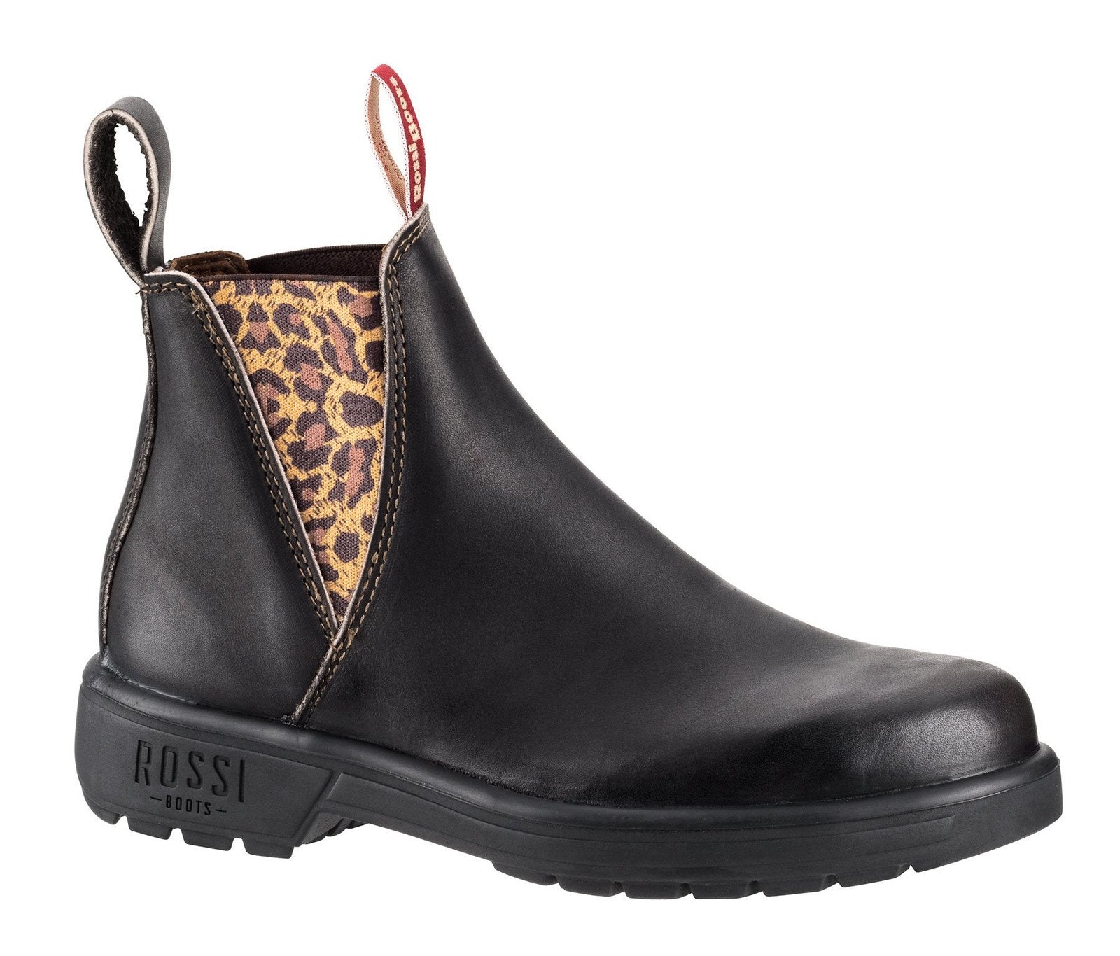 Rossi Womens Musk Endura Leopard Elastic Sided Boots (343) Claret 11