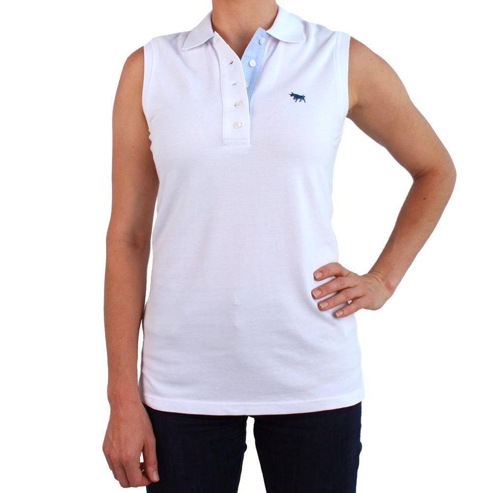 Ringers Western Womens Classic Sleeveless Polo (217112002) White 6 [SD]