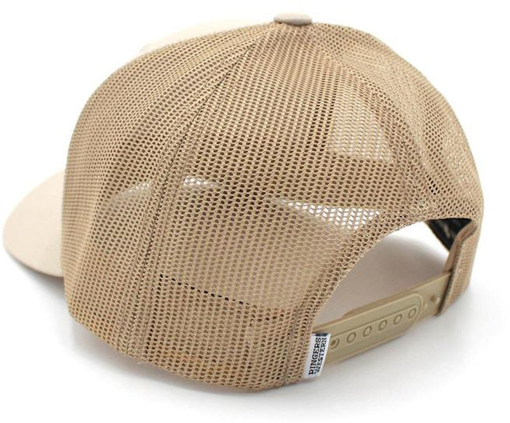 Ringers Western Signature Bull Trucker Cap (171120006) Bone with Pink & Bone Patch