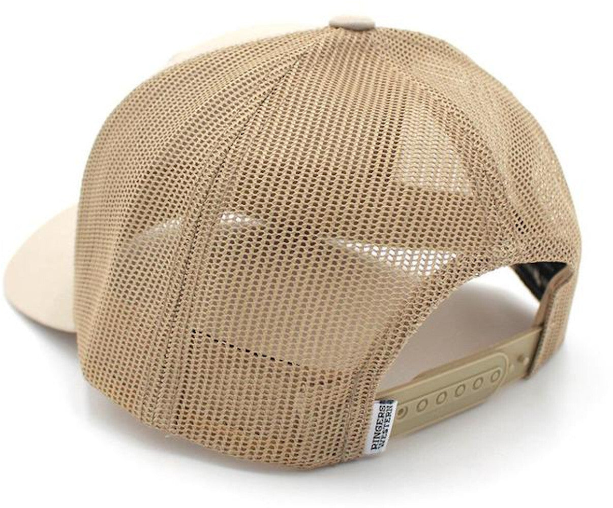 Ringers Western Signature Bull Trucker Cap (171120006) Bone with Pink & Bone Patch
