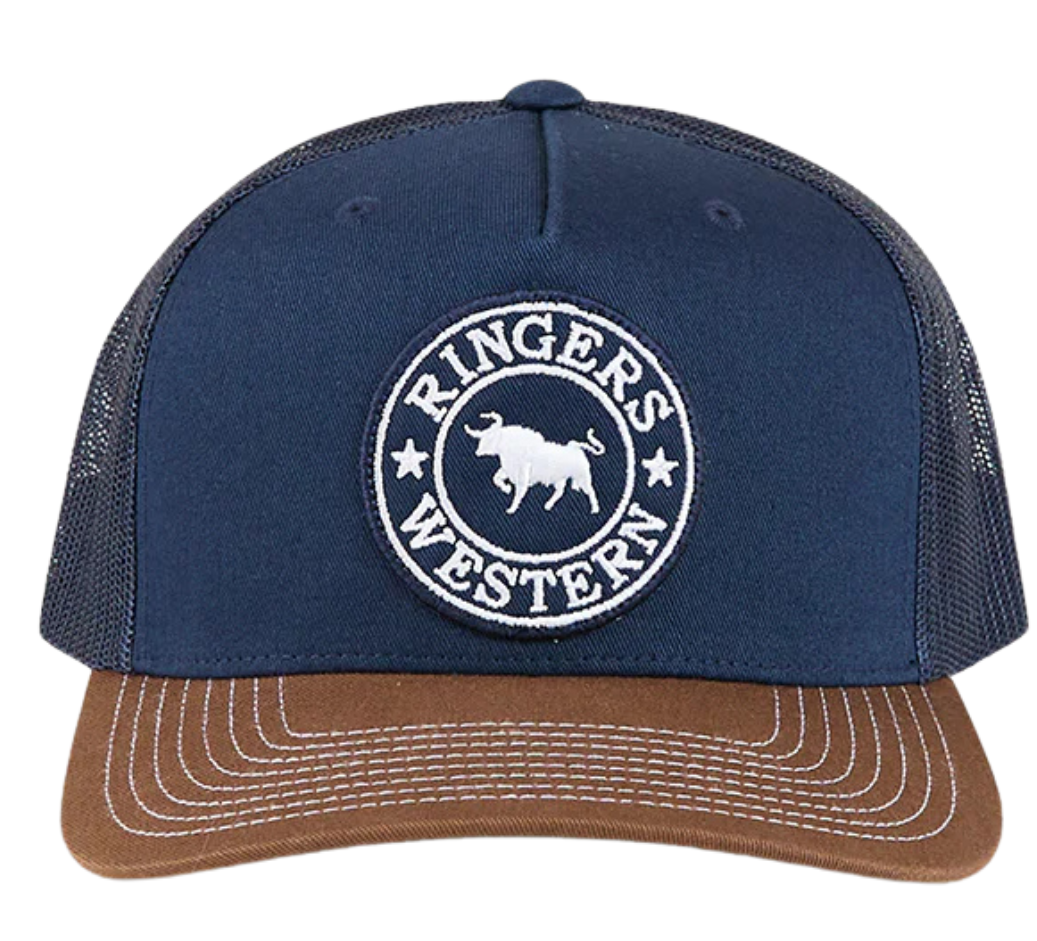 Ringers Western Unisex Signature Bull Trucker Cap (171120006) Navy/Chocolate OSFM