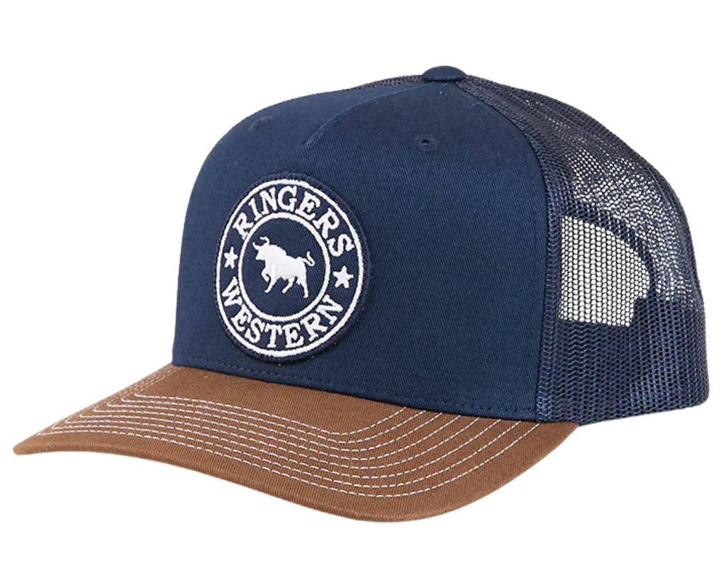 Ringers Western Unisex Signature Bull Trucker Cap (171120006) Navy/Chocolate OSFM