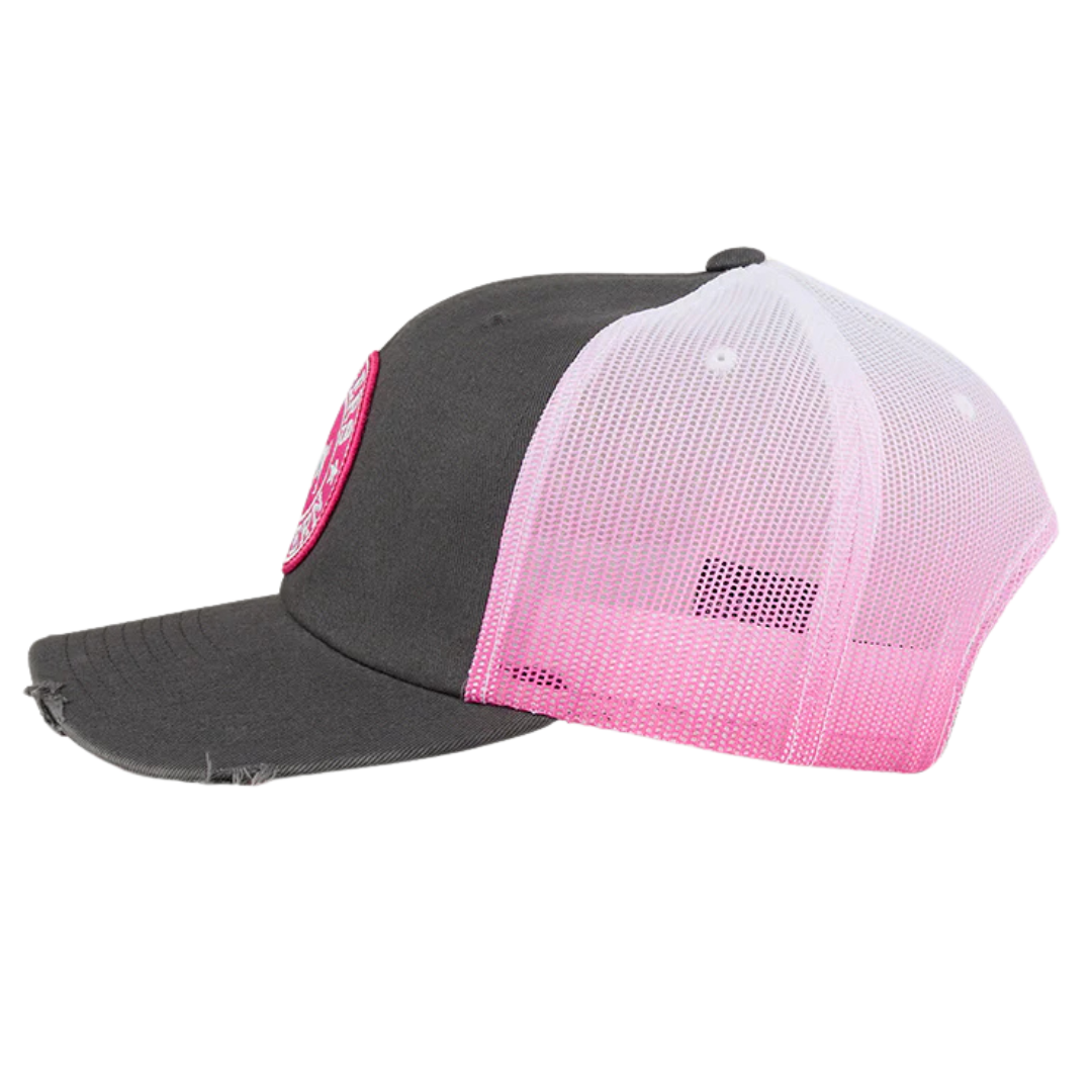 Ringers Western Quinn Trucker Cap (723150RW) Grey/Candy OSFM