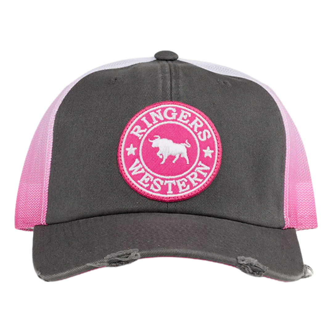 Ringers Western Quinn Trucker Cap (723150RW) Grey/Candy OSFM