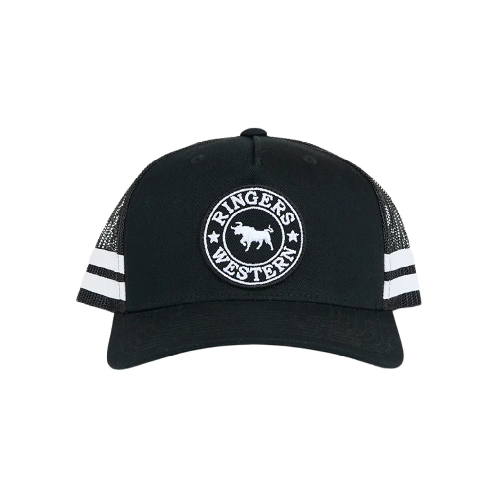 Ringers Western Childrens McCoy Trucker Cap (722041RW) Black with White Print OSFM