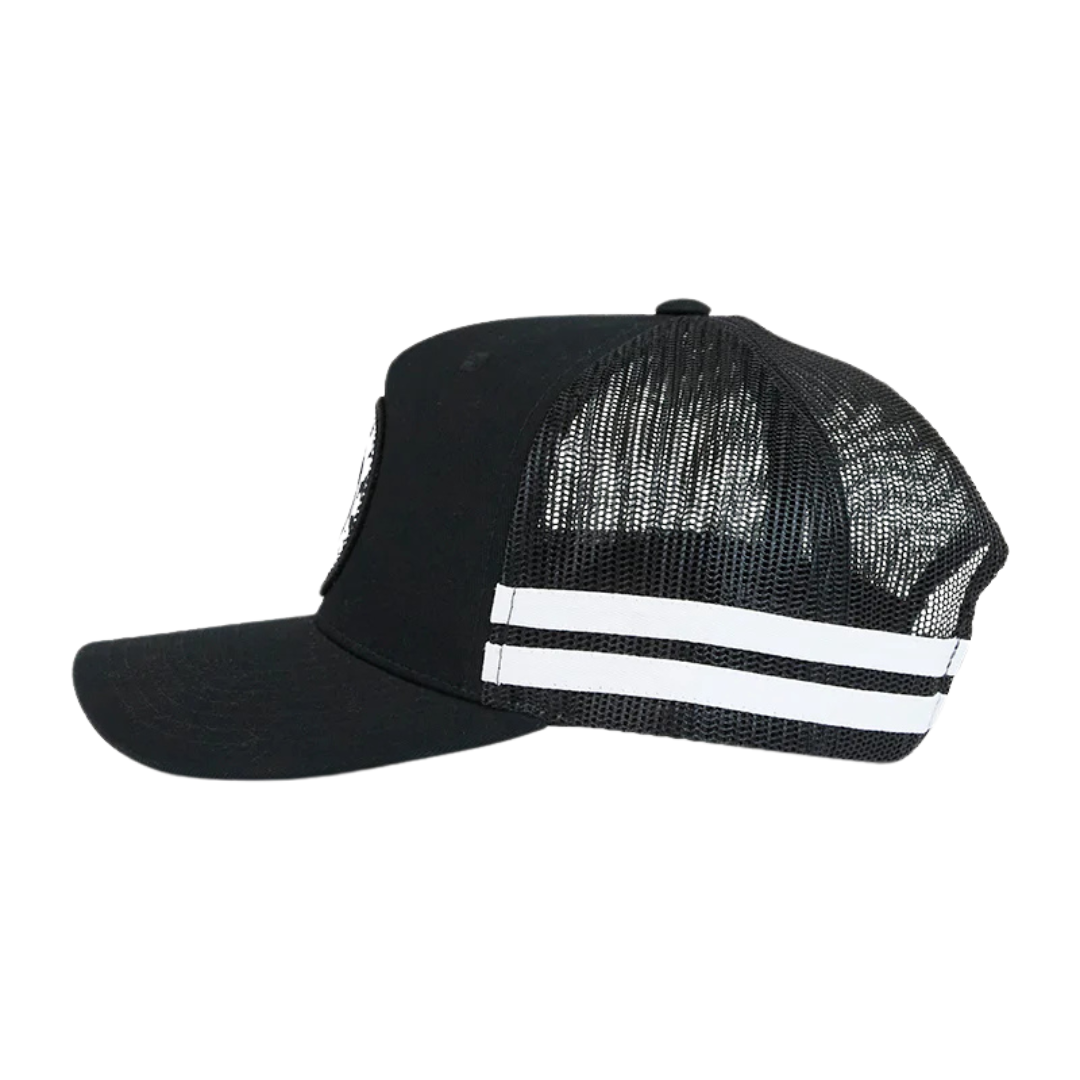 Ringers Western Childrens McCoy Trucker Cap (722041RW) Black with White Print OSFM