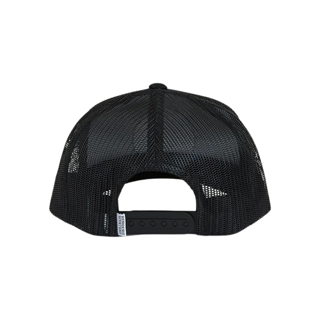 Ringers Western Childrens Signature Bull Trucker Cap (420257RW) Black with White Print OSFM