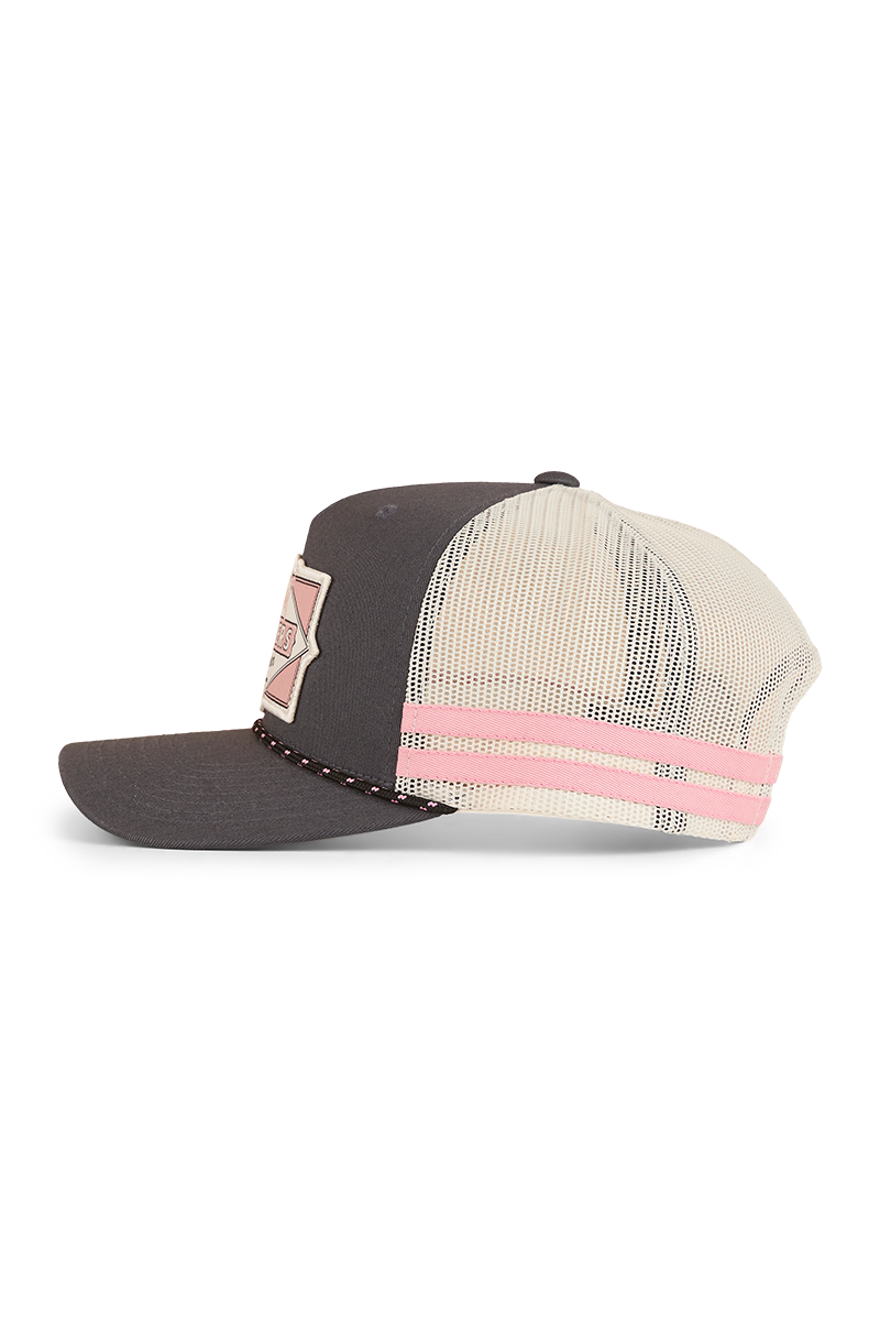Ringers Western Hometown Trucker Cap (424039RW) Charcoal/Rosey OSFM