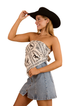 Ringers Western Womens Lets Horse Around Scarf Top (224085RW) Off White