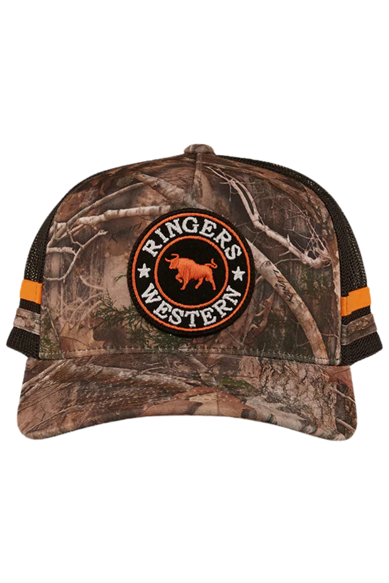 Ringers Western McCoy Trucker Cap (722038RW) Camo/Orange OSFM