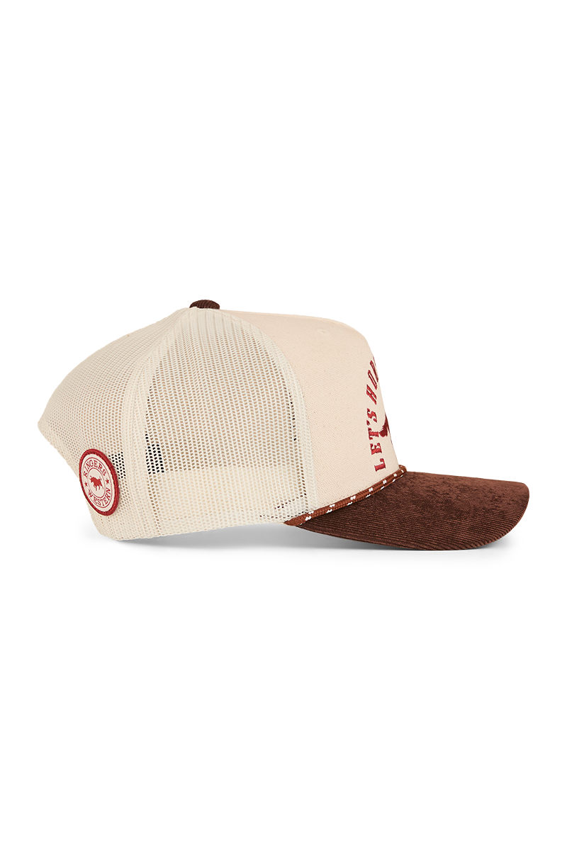 Ringers Western Lets Horse Around Trucker Cap (424029RW) Off White/Chocolate OSFM