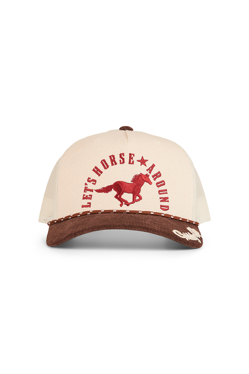 Ringers Western Lets Horse Around Trucker Cap (424029RW) Off White/Chocolate OSFM