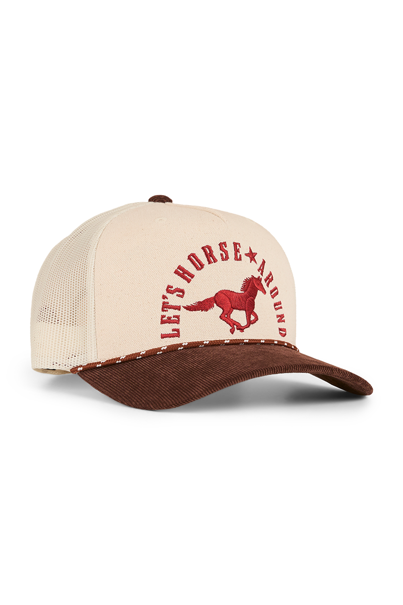 Ringers Western Lets Horse Around Trucker Cap (424029RW) Off White/Chocolate OSFM
