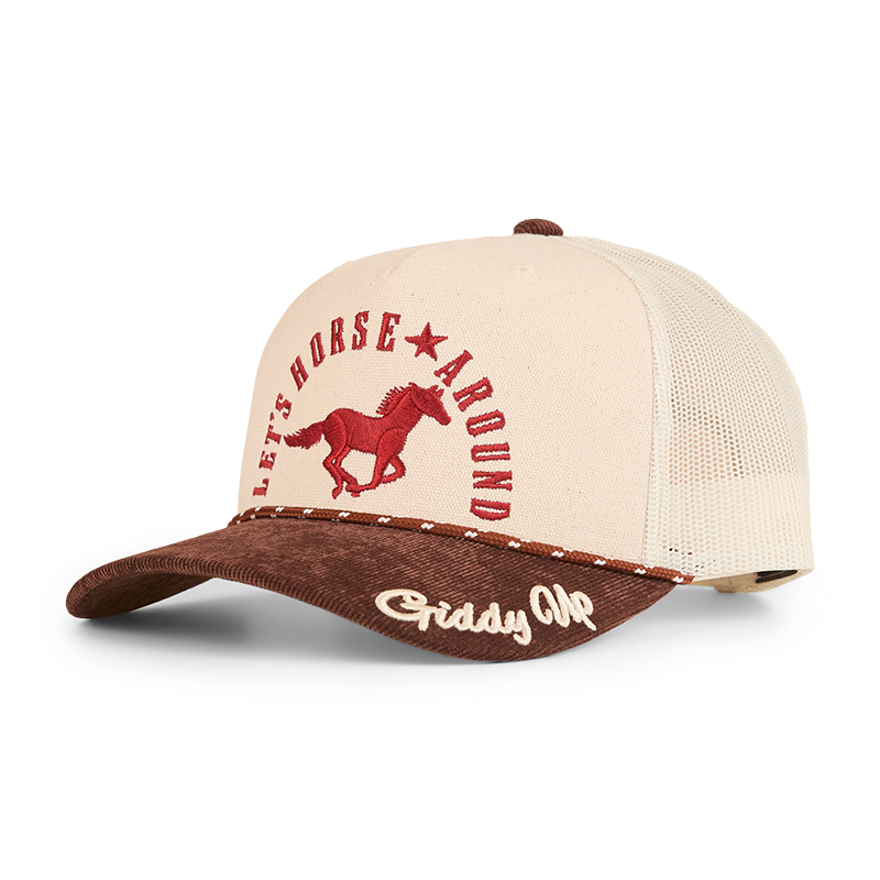 Ringers Western Lets Horse Around Trucker Cap (424029RW) Off White/Chocolate OSFM