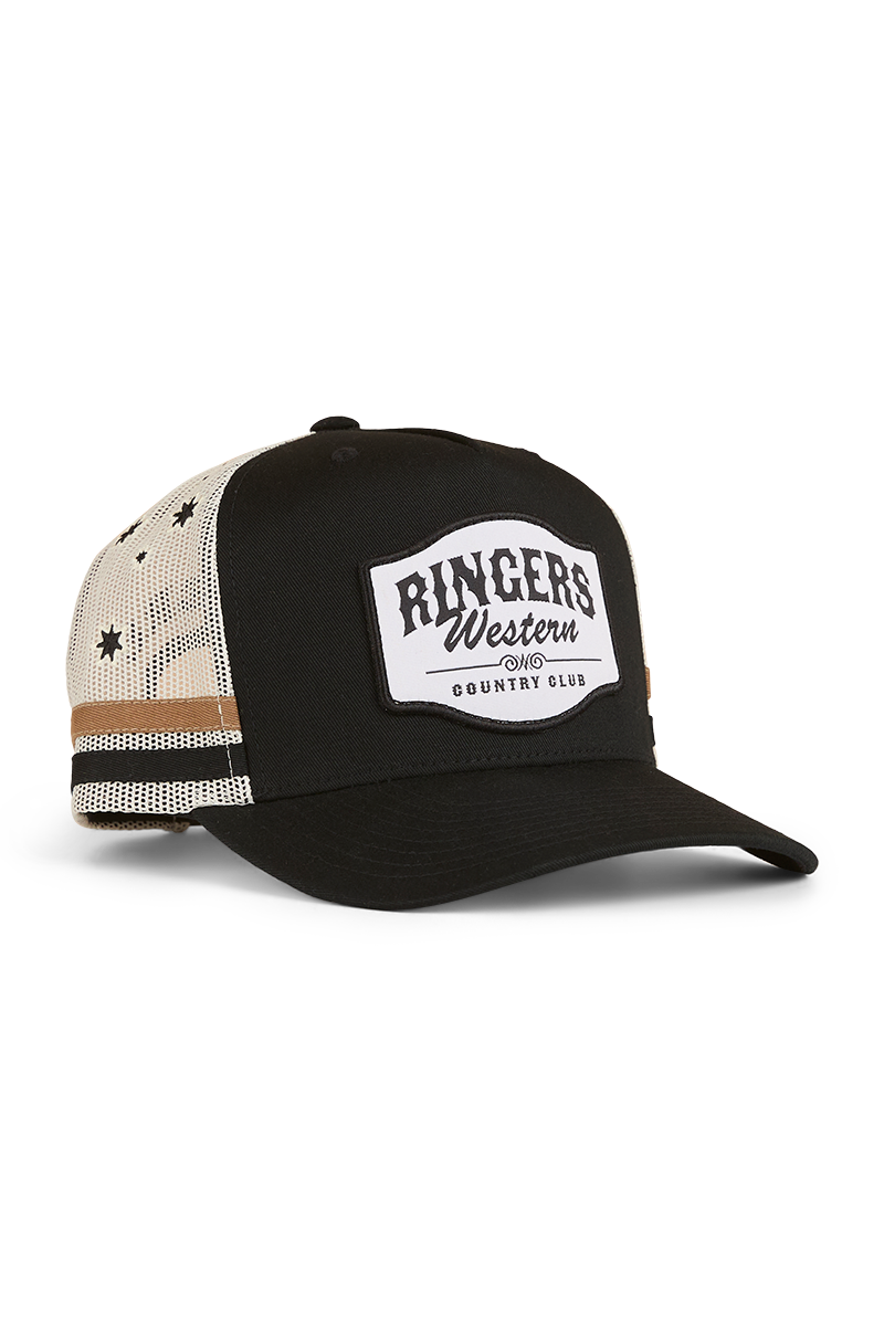 Ringers Western Country Club Deep Fit Trucker Cap (424030RW) Black OSFM