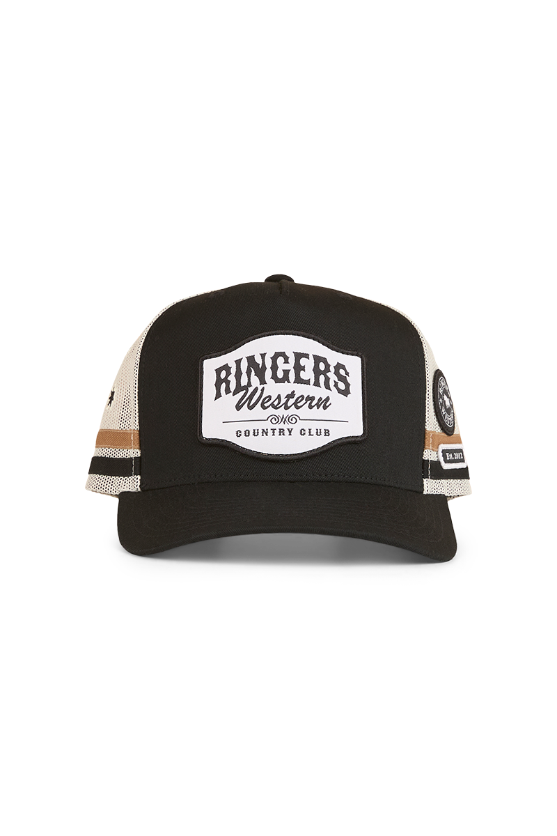 Ringers Western Country Club Deep Fit Trucker Cap (424030RW) Black OSFM