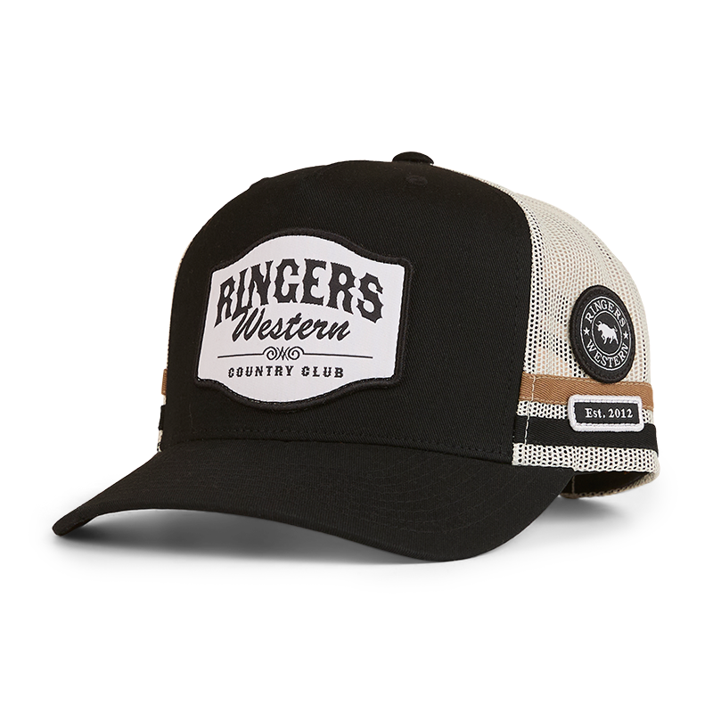 Ringers Western Country Club Deep Fit Trucker Cap (424030RW) Black OSFM