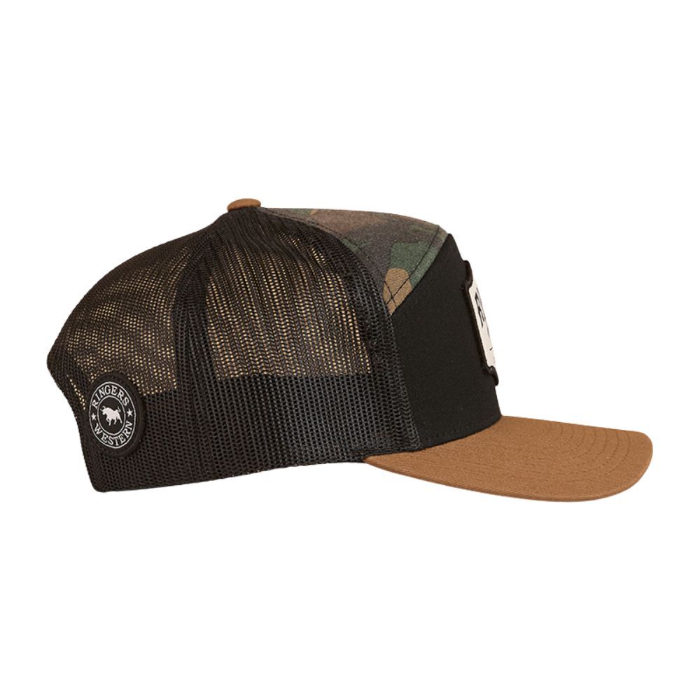 Ringers Western Country Club 7 Panel Cap (424037RW) Black/Camo OSFM