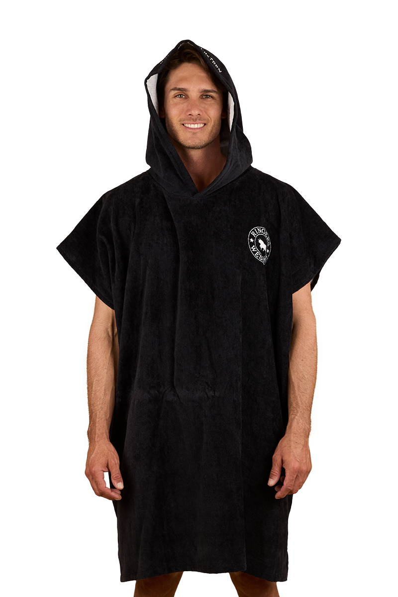 Ringers Western Adults Logo Hooded Towel (425002RW) Black