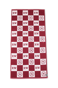 Ringers Western RW Check Cotton Jacquard Towel (724048RW) Burgundy