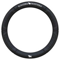 Ringers Western Genuine Leather Steering Wheel Cover 38cm 15" (SWRW-BLKBUL) Black/White