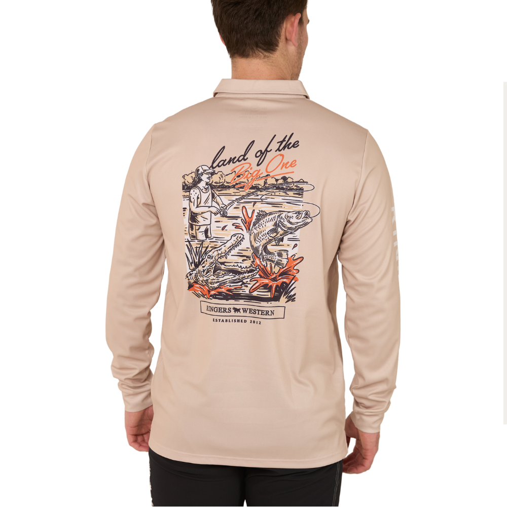 Ringers Western  Big One L/S Fishing Jersey  (625045RW)  Dark Sand