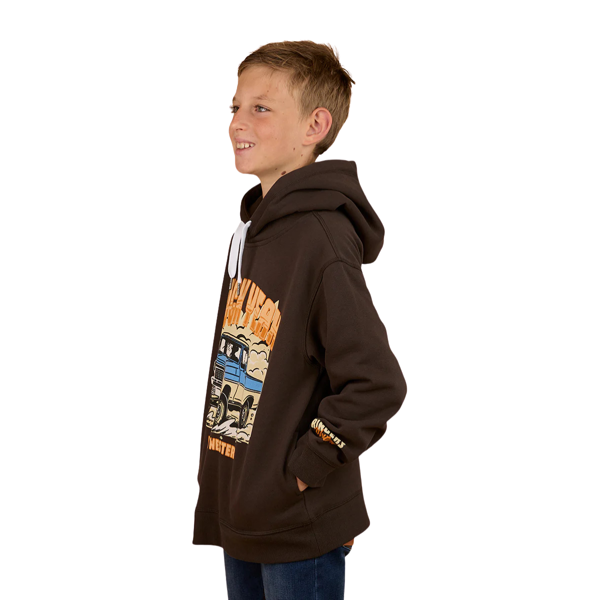 Ringers Western Boys Truck Yeah Oversized Pullover Hoodie (325021RW) Charcoal