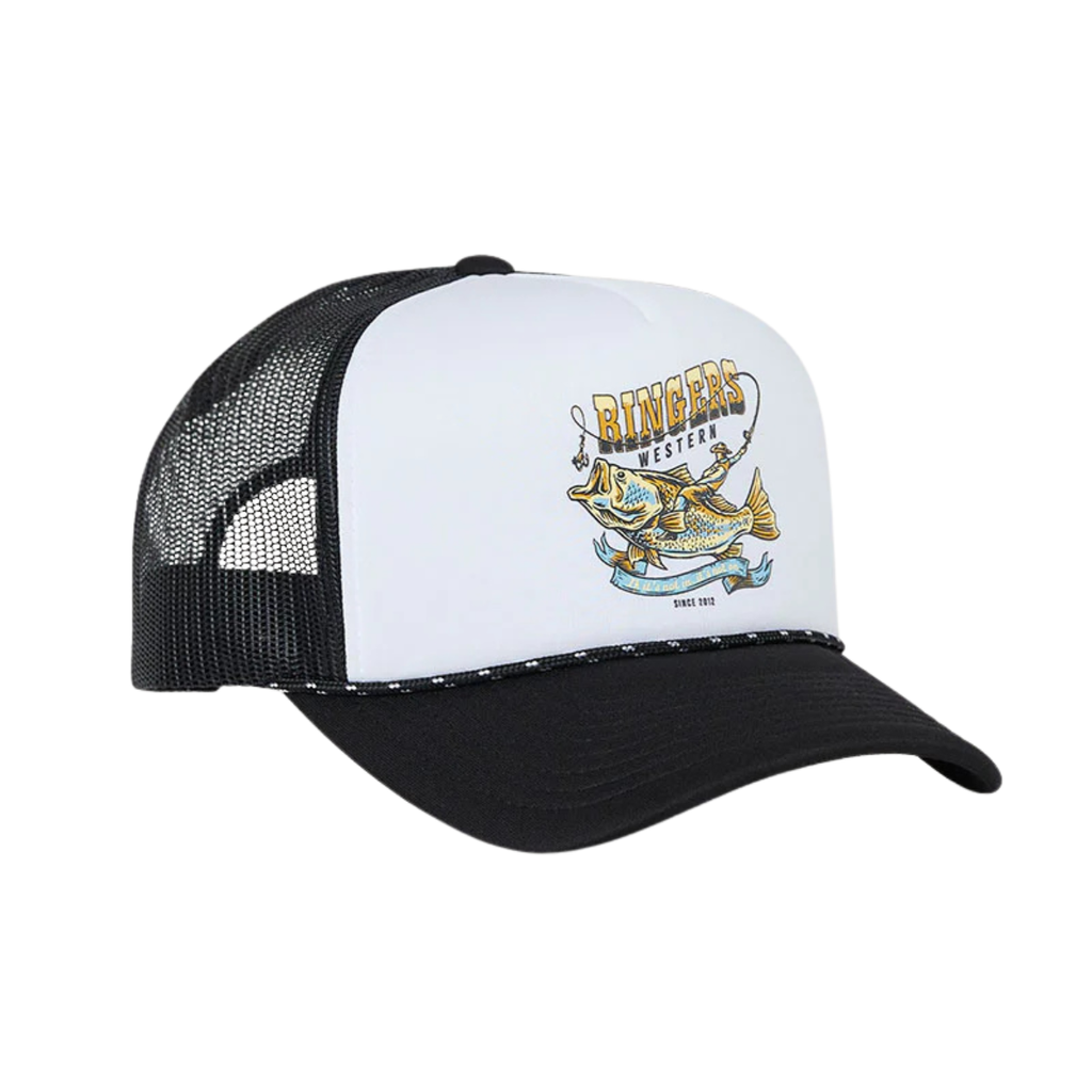 Ringers Western Bucking Barra Foam Cap (425061RW) White/Black