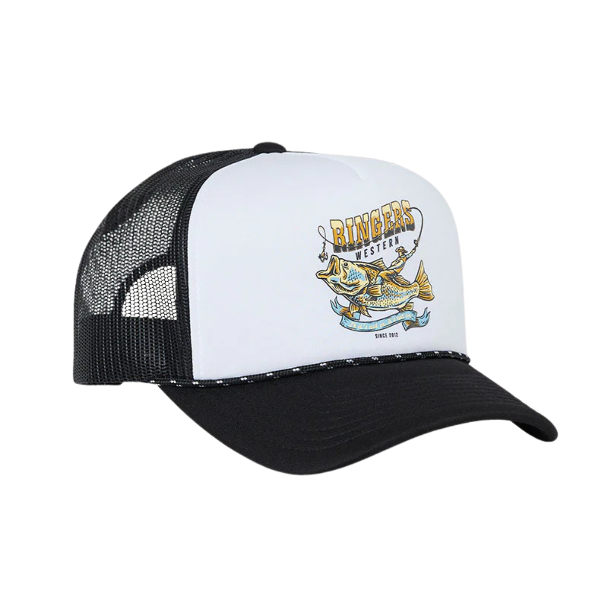 Ringers Western Bucking Barra Foam Cap (425061RW) White/Black
