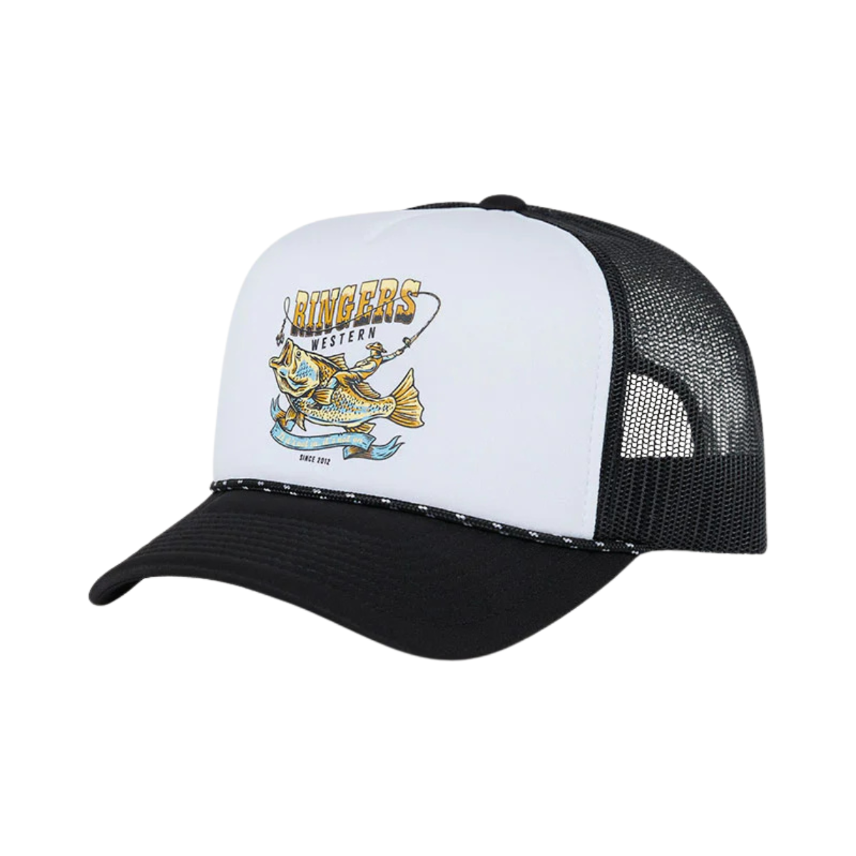 Ringers Western Bucking Barra Foam Cap (425061RW) White/Black