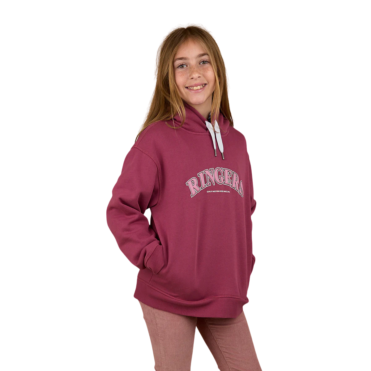 Ringers Western Childrens Campus Oversized Pullover Hoodie (325022RW) Berry