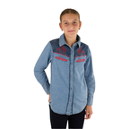 Ringers Western Childrens Cindy L/S Western Shirt (325031RW) Light Wash Blue