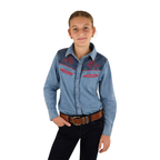 Ringers Western Childrens Cindy L/S Western Shirt (325031RW) Light Wash Blue