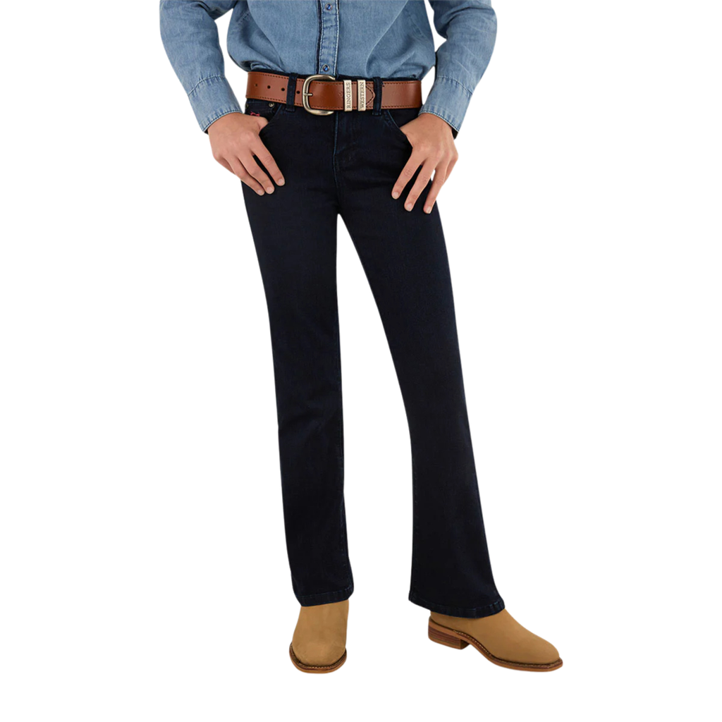 Ringers Western Childrens Daphne Rodeo Bootleg Jeans (325014RW) Dark Blue