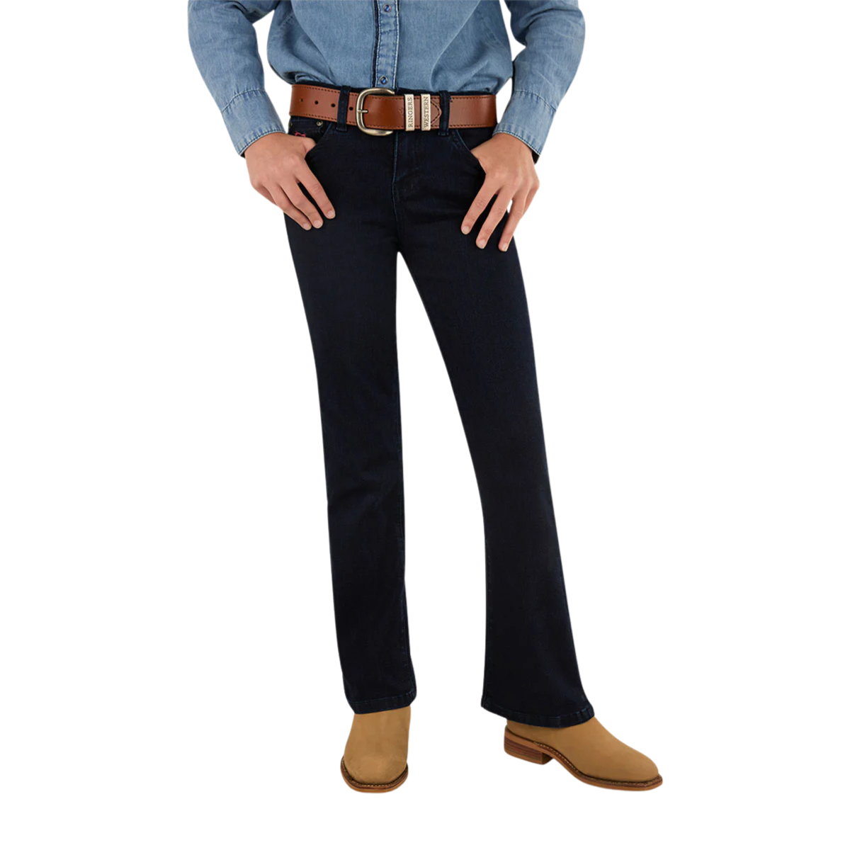 Ringers Western Childrens Daphne Rodeo Bootleg Jeans (325014RW) Dark Blue