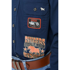 Ringers Western Childrens Freehand Full Button L/S Work Shirt (325023RW) Navy