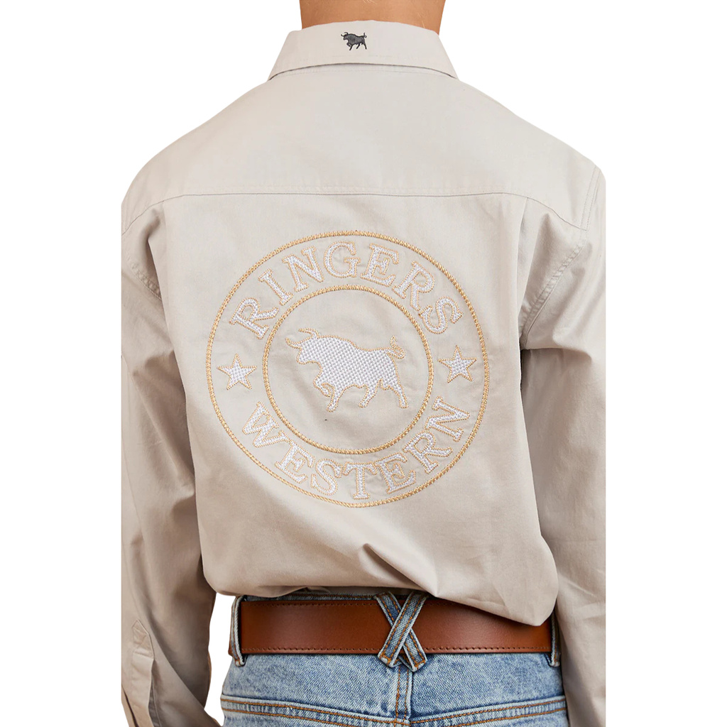 Ringers Western Childrens Jackaroo Full Button L/S  Work Shirt  (321012RW) Beige
