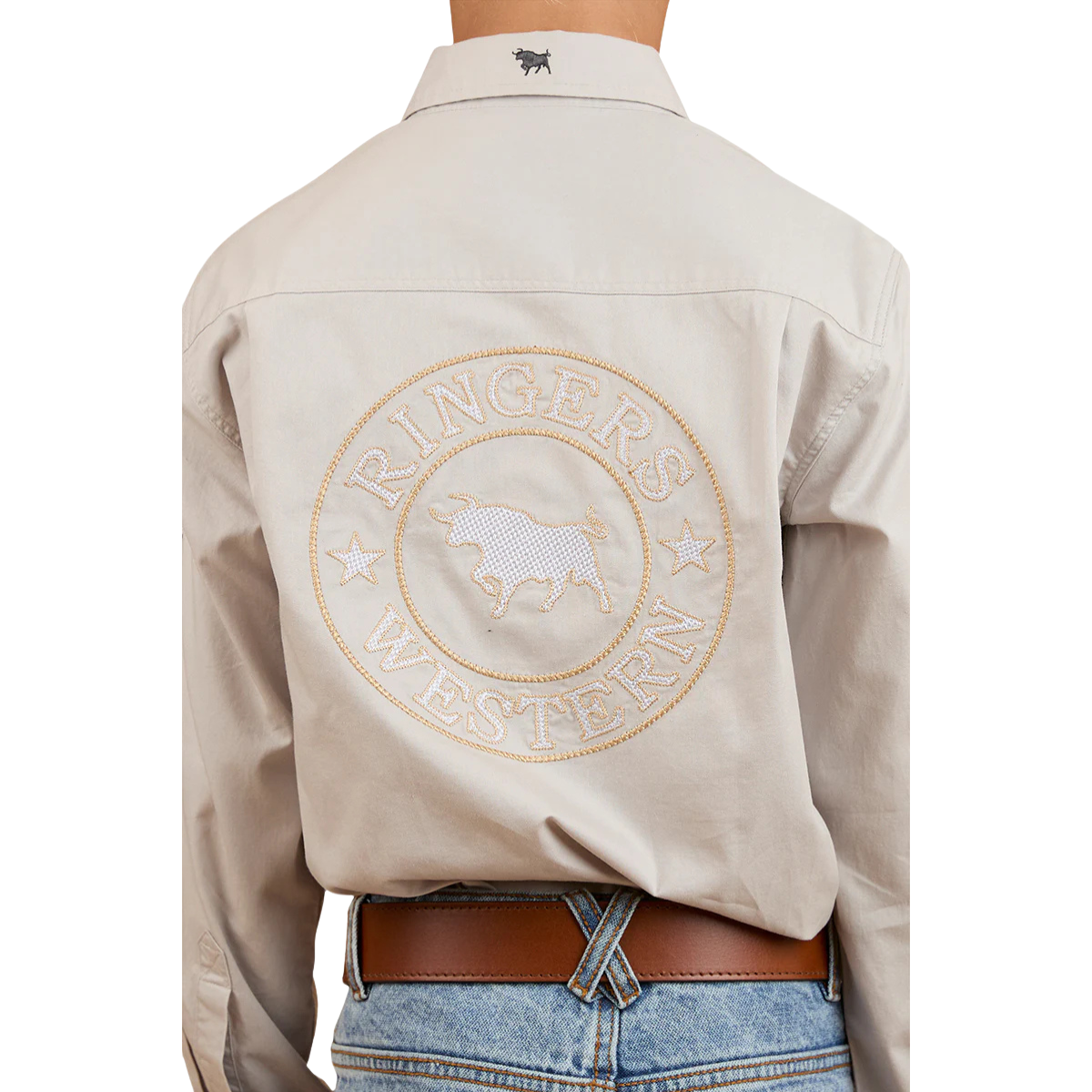 Ringers Western Childrens Jackaroo Full Button L/S  Work Shirt  (321012RW) Beige