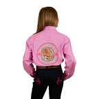 Ringers Western Childrens Jackaroo Full Button Printed L/S Work Shirt (325029RW) Pastel Pink