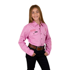 Ringers Western Childrens Jackaroo Full Button Printed L/S Work Shirt (325029RW) Pastel Pink