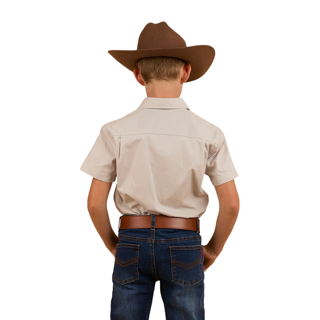 Ringers Western Childrens Ord Half Button S/S Work Shirt (321010RW) Beige