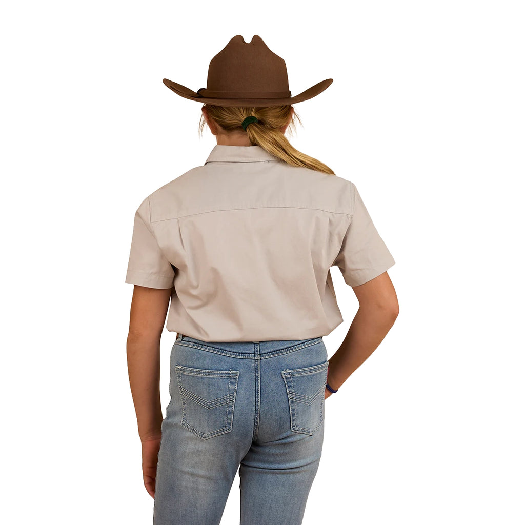 Ringers Western Childrens Ord Half Button S/S Work Shirt (321010RW) Beige