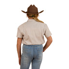 Ringers Western Childrens Ord Half Button S/S Work Shirt (321010RW) Beige