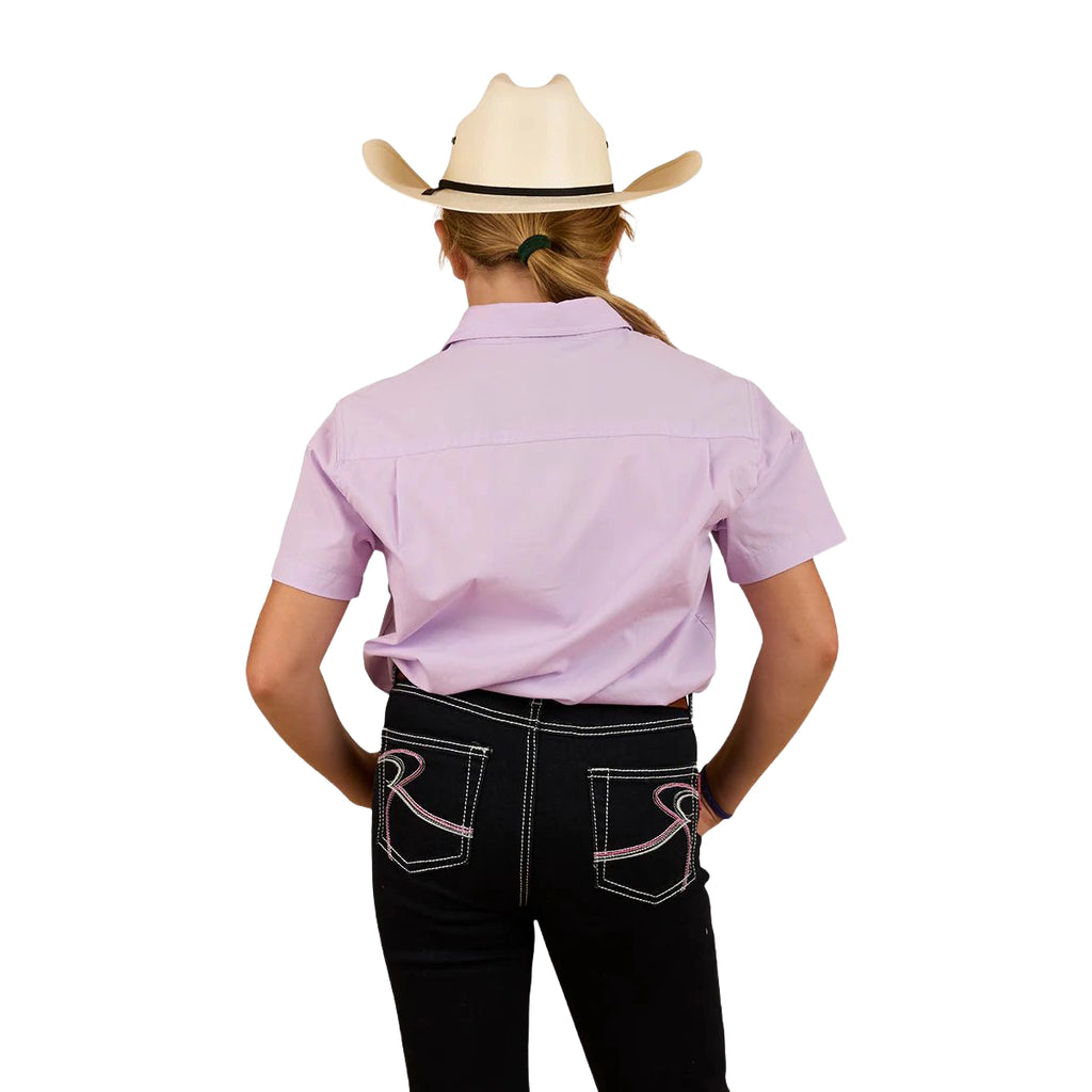 Ringers Western Childrens Ord Half Button S/S Work Shirt (321010RW) Lavender