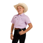 Ringers Western Childrens Ord Half Button S/S Work Shirt (321010RW) Lavender