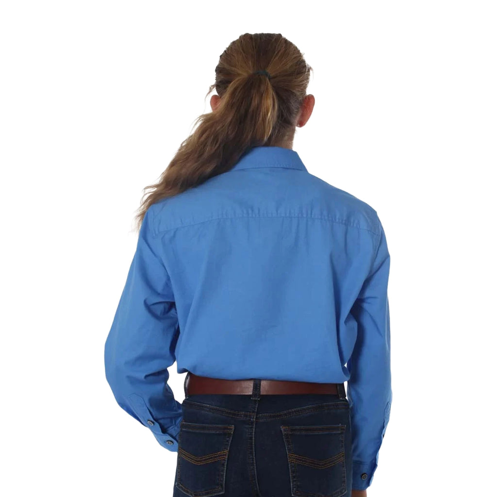 Ringers Western Childrens Ord River Half Button L/S Work Shirt (171310001) Blue