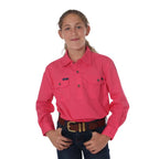 Ringers Western Childrens Ord River Half Button L/S Work Shirt (171310001) Melon