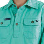 Ringers Western Childrens Ord River Half Button L/S Work Shirt (171310001) Mint